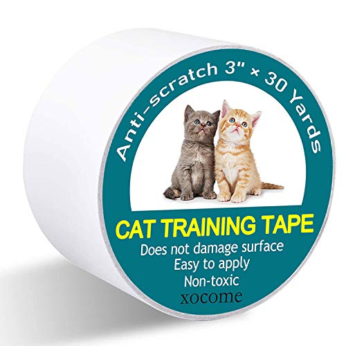 Anti-Kratz-Trainingsband für Katzen, 7,62 cm x 27,4 M Trainingsklebeband für Katzen, klarer Selbstklebender Möbelschutz für Katzen von xocome