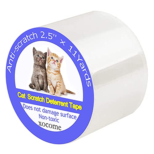 Anti Kratze Katzen Traning Klebeband, Kratzschutz für Türen 2.5'' x 11 Yards Kratzabwehr Einseitig Selbstklebend Transparent für Sofa, Tür, Tisch, Möbel von xocome