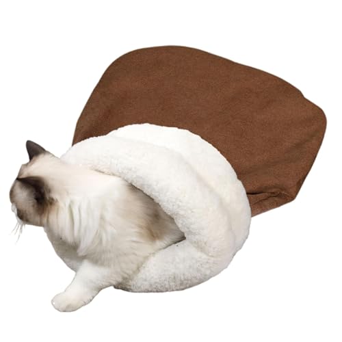 Katzenschlafsack Warmer Katzenbett Halbgeschlossener Katzenschlafplatz Katzendecke Haustier Kissen Katzen Kuschelhöhle Katzenhöhle Für Kleine Katzen Und Hunde,Schlafen, Ausruhen, Entspannen M/L von xowwyue