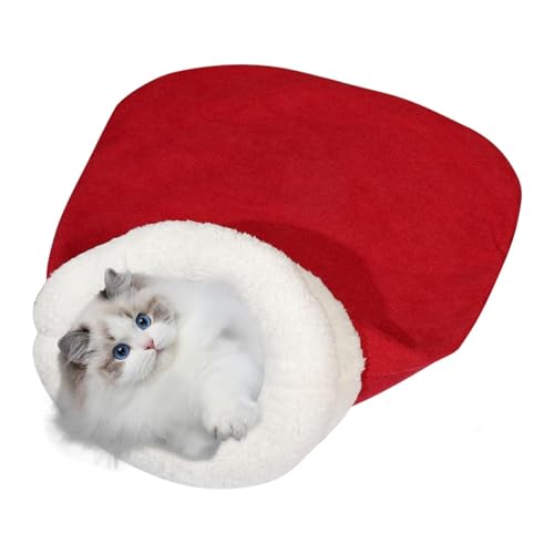 Katzenschlafsack Warmer Katzenbett Halbgeschlossener Katzenschlafplatz Katzendecke Haustier Kissen Katzen Kuschelhöhle Katzenhöhle Für Kleine Katzen Und Hunde,Schlafen, Ausruhen, Entspannen M/L von xowwyue