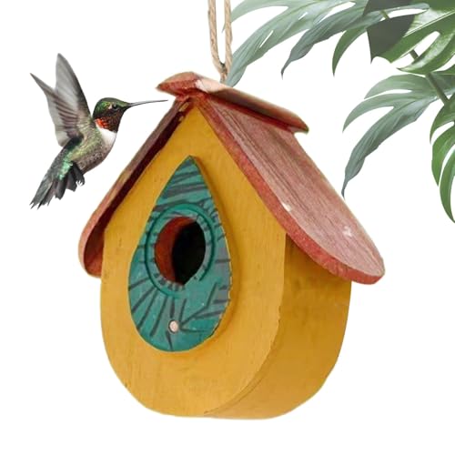 Vogelhaus Kolibri Nistkasten Vogelhäuser Für Draußen Zum Aufhängen, Vogelfutterhaus Zum Aufhängen Vogelvilla Für Hause, Rasen, Garten, Terrasse, Hof, Baum 17,5x10x17 cm von xowwyue