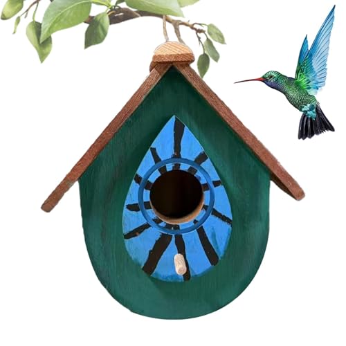 Vogelhaus Kolibri Nistkasten Vogelhäuser Für Draußen Zum Aufhängen, Vogelfutterhaus Zum Aufhängen Vogelvilla Für Hause, Rasen, Garten, Terrasse, Hof, Baum 17,5x10x17 cm von xowwyue