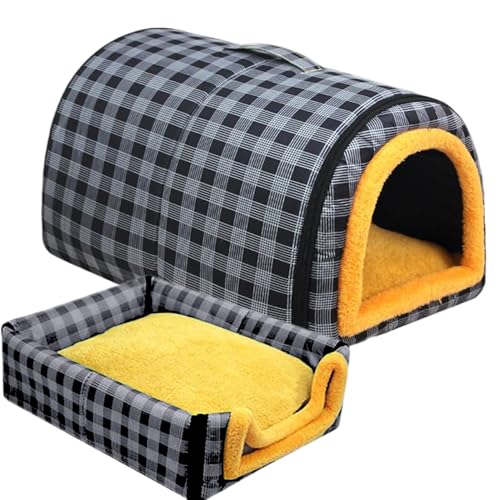 xowwyue Katzenbett für den Innenbereich, umwandelbares Katzen- und Hundebett, bequeme Tiermöbel mit Tragegriff oben, für kleine, mittelgroße und große Rassen, Unterschlupf für Zuhause, Winter, Sommer xowwyue Katzenbett für den Innenbereich, umwandelbares Katzen- und Hundebett, bequeme Tiermöbel mit Tragegriff oben, für kleine, mittelgroße und große Rassen, Unterschlupf für Zuhause, Winter, Sommer von xowwyue