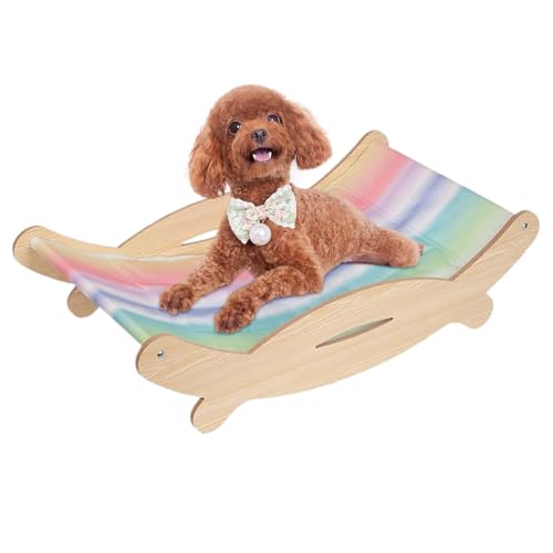 xowwyue Lounge Stuhl Cat, Holzkatze Lounge Stuhl - Kätzchenbett Couch Kühlung | Puppy Lounger Couch kratzfestes, multifunktionales Kätzchen-Hängemattenbett für Zuhause von xowwyue