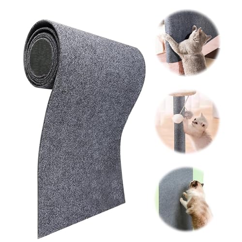 Katzen Kratzmatte, Kratzfolie Katzen Selbstklebend, Kratzbretter Katze Wand, Kratzmatte Katze, Schneidbar Kratzpads für Katzen, Kratzpappe Katze, Grau, 30 X 100 cm von xtemtoamz