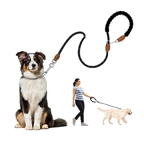 xuehaostore Hundeleine aus Nylon, 2 m, mit verstellbarem Halsband, robust und reflektierend, für Spaziergänge und Joggen in der Nacht, ideal für große Hunde von xuehaostore