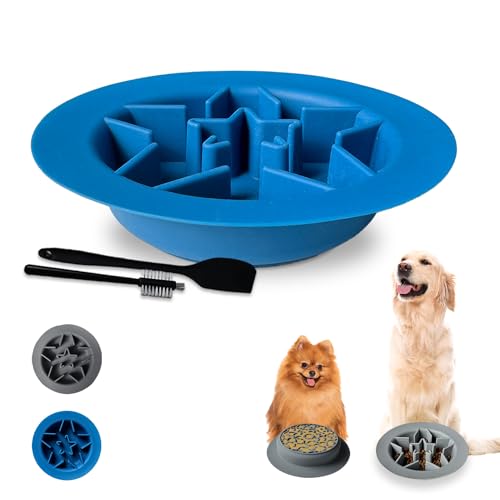 XUEPETT Reversible Dog Slow Feeder Bowl Lick Mat, Prevent Gulping Reduces Anxiety for Dogs and Cats, Lick Pad with Suction Cups von xuepett