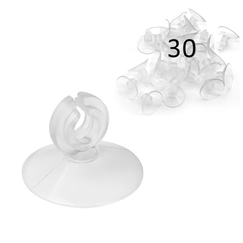 xutong 30 Stück Saugnäpfe, Clips für Türrohre, Saugnäpfe transparent für Aquarium, Befestigung von Luftschläuchen, für Fische, Aquarien, Saugnäpfe, Luftpumpe, Tür, Aquariumrohr von xutong