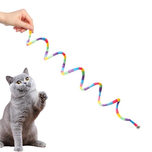 yakermur Kätzchen Springspielzeug, Katzenspielzeugfedern | Elastic Plüsch Interactive Cat Spring Tube Toy,Kleine Rassenjagd interaktives Kauspiel Langeweile Buster von yakermur