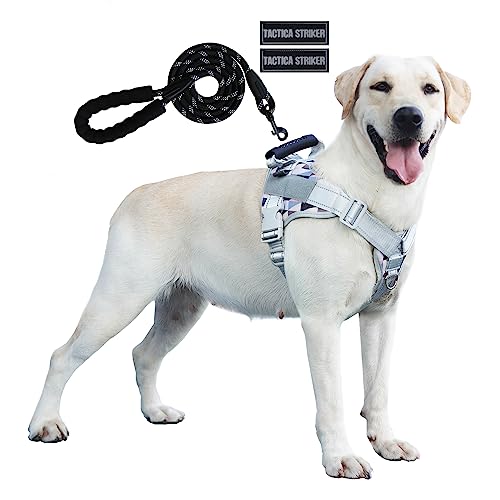 Yansumi Mittlere bis große Hundegeschirr mit großer Brust für Hunde, mit 4.92 Fuß Polyester-Kontrollgriff, verstellbarem, verwendet für Gehtraining Hundezubehör (Beige, M) von yansumi