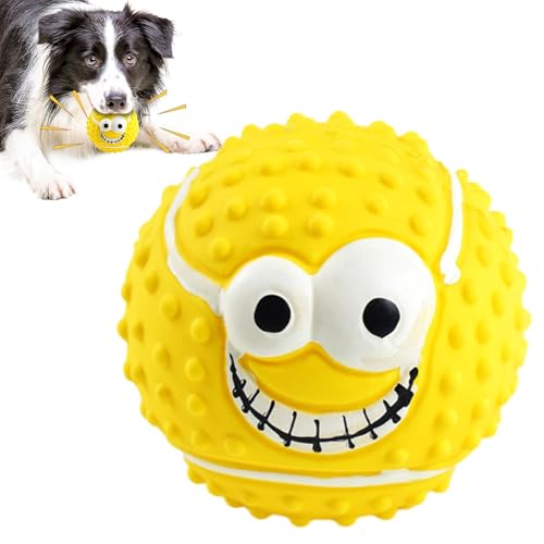 Haustier-Latexbälle, Interaktiver Hundespielzeugball Mit Lächeln-Gesichts-Design, Körnige Chuck It-Hundebälle, Quietschende Hundebälle, Geeignet Für Interaktives Spielen Mit Kätzchen Und Welpen, 8 Cm von yanzisura