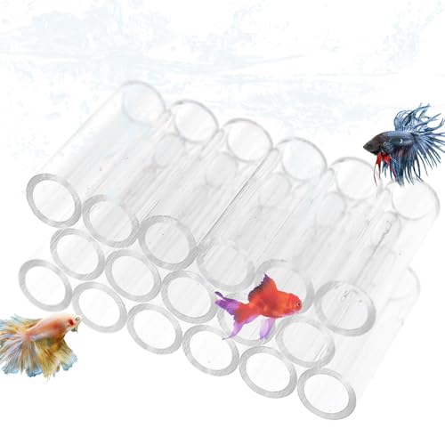 yanzisura Shrimp Shelter Tube, Transparent Acrylic Tube Aquarium Shrimp Cave Breeding, Crystal Shrimp Nest Fish Tank Shelter House, Breeding Tube Hiding Cave Hideaway Pipes von yanzisura