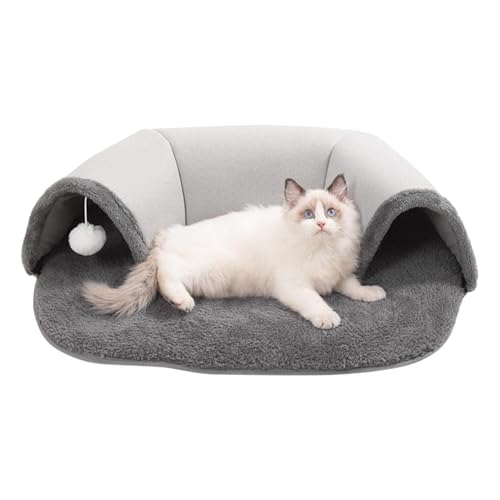 Grotte De Chat Peekaboo - Grotte Peekaboo Pour Chat Douce Et Chaude Avec Boule En Peluche Blanche,Condo Amusant Pour Chat, Cachette Spacieuse Pour Chat Avec Tapis Amovible, Tunnels Pour Chats von ycezw