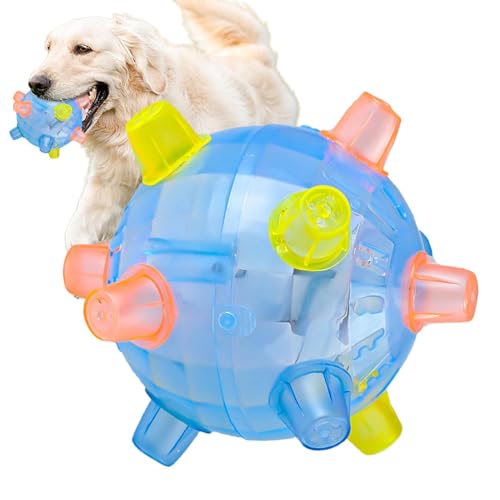 Interaktives Hundespielzeug, Spring-Aktivierungsball für Hunde, LED-Spring-Aktivierungsball S mit Lichtern und Musik, Verstärkungsball für Haustiere mit leuchtendem Puzzle, Paar von ycezw