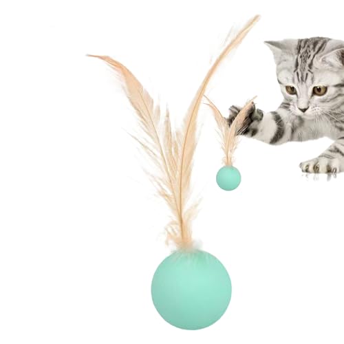 Kitten Chasing Ball - Weiche Plüsch-Textur, Feder-Teaser, interaktives Spielzeug | Kompaktes sensorisches Ballspielzeug mit Federn für aktives Spielen, mentale Stimulation für Indoor-Katzen Kitten Chasing Ball - Weiche Plüsch-Textur, Feder-Teaser, interaktives Spielzeug | Kompaktes sensorisches Ballspielzeug mit Federn für aktives Spielen, mentale Stimulation für Indoor-Katzen von ycezw