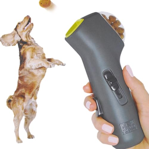 Pet Treat Shooter – Hundesnack Launcher Spender, Katzensnackspender, Spielzeug | ansprechender, leichter Hundesnackspender, tragbares Haustierfutterspender, Spielzeug für kleine, mittelgroße und große von ycezw