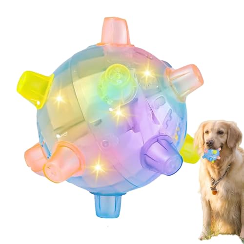 ycezw Springender Aktivierungsball Für Hunde, Springball Für Hunde | Batteriebetriebenes Automatisches Springball-Spielzeug – Bunter Springender Aktivierungsball Mit Licht Und Musik Für von ycezw