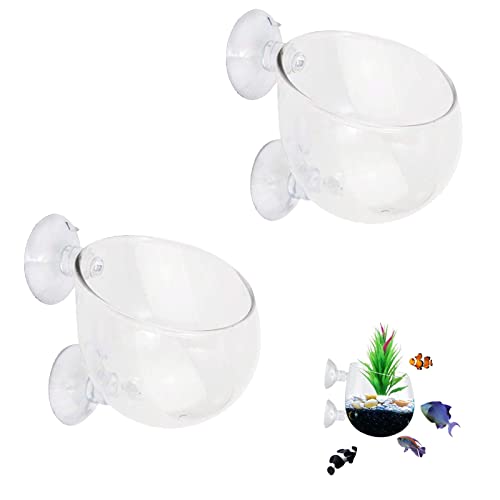 yeemeen Wasserpflanzentopf Aquarium, 2Pcs Aquarium Glas Cup, Aquarium Pflanzenhalter mit Saugnapf für Fish Tank Aquarium-Landschaft Dekorationen Topf für Aquarium von yeemeen