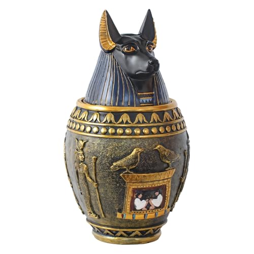 Anubis Haustierurne – 7,5 Ägyptische Gedenkfigur aus Kunstharz, Andenken für Asche, Vintage-inspirierte Heimdekoration für Haustierbesitzer von yeeplant