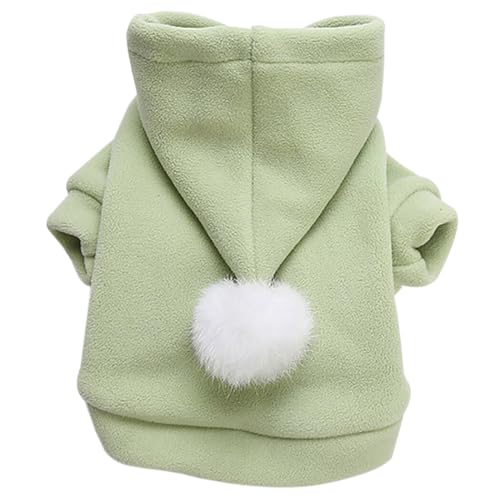 Einfarbige Bekleidung für Hunde und Katzen mit Pompon-Ball, Baumwollpullover für den Winter von yeeplant