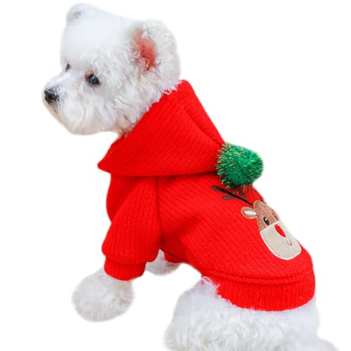 Handgefertigter modischer Hunde-Kapuzenpullover für den Urlaub, atmungsaktiv, Weihnachts-Kleidung, dekorativer Pullover von yeeplant