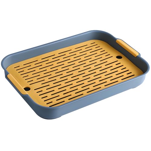 Kleintiertoilette mit abnehmbarem Gitter, große doppellagige Toilettenschale für Kaninchen, Meerschweinchen, Frettchen, Chinchillas und mehr, 14,4 × 9,6 × 2, sauberes Design, einfache Reinigung (Blau) Kleintiertoilette mit abnehmbarem Gitter, große doppellagige Toilettenschale für Kaninchen, Meerschweinchen, Frettchen, Chinchillas und mehr, 14,4 × 9,6 × 2, sauberes Design, einfache Reinigung (Blau) von yeeplant