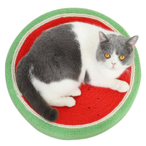 Lovely Safe Wassermelone Kätzchen Karton Indoor Grinding Simple Round Scratching Pet Pad Cat Scratch von yeeplant