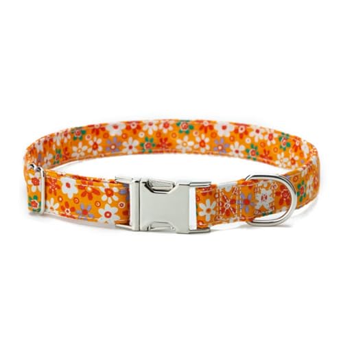 Modisches Hundehalsband mit Blumenmuster und weicher Schnellverschluss-Schnalle – leichtes und dekoratives florales Stoffdesign von yeeplant