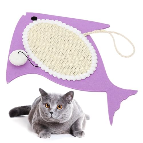 Pet Exercising Kitten Play Toy with Ball, Funny Fish Shaped Lightweight Hanging Sisal Scratching Pad Design Textures von yeeplant