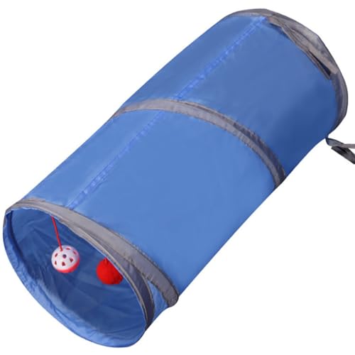 Pet Play Tunnel mit Kugelglocke, kreatives faltbares Rohrspielzeug für Katzen, Polyester Versteck Lauftunnel von yeeplant