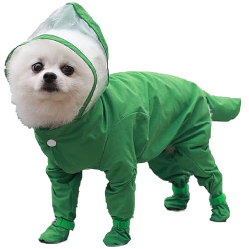 Regenponcho mit Kapuze, wasserdicht, vollständige Abdeckung, Hunde-Regenmantel, praktisches Design, Katzen-Outfit für Haustiere von yeeplant