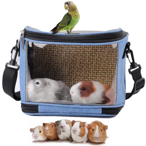Reisetasche für kleine Tiere: atmungsaktiver Outdoor-Reißverschluss, tragbar, weich, für Haustiere, Ratten, transparente Hamster-Tragetasche von yeeplant