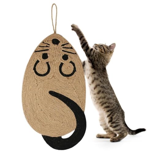 Sleep Scratcher Large Cute Reusable Scratching Kitten Pad Reusable Natural Mat Indoor Sisal Funny Interactive Cat von yeeplant