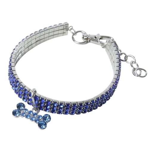 【Verstellbares Haustierhalsband mit Strass】Tragbares elastisches Umhängeband für Welpen mit Anhänger, ideal für Partys im Freien und Heimtraining von yeeplant