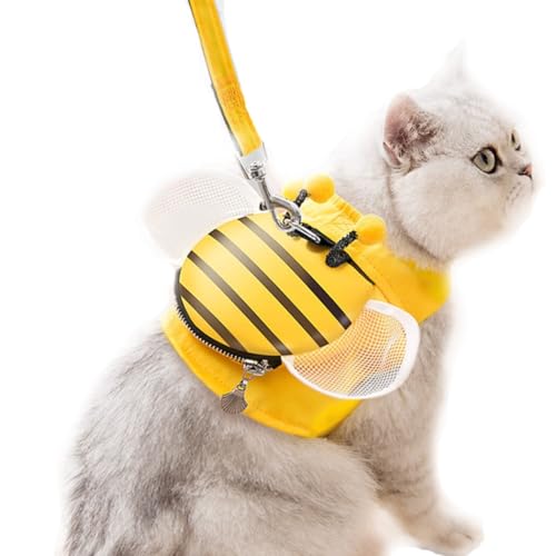 Verstellbares und bequemes Haustiergeschirr-Set mit Tasche im Bienen-Stil für Welpentraining von yeeplant
