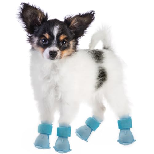 Wasserdichte Regenstiefel mit Cartoon-Motiv, leicht und waschbar, 4 Stück für Hunde von yeeplant