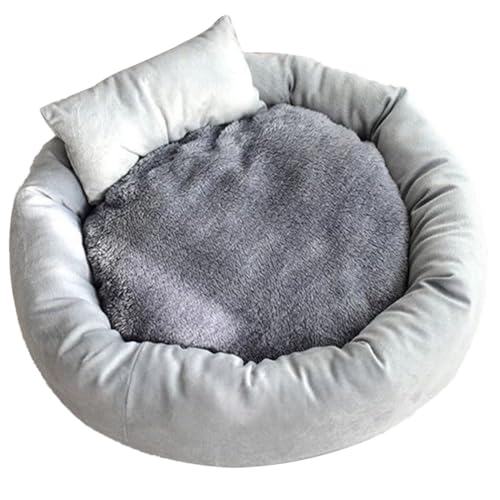 yeeplant 4-teiliges warmes Katzenbett-Set aus Baumwolle – gemütliches, weiches Haustierkissen mit runder Schlafmatte und Kissen für Katzen und Hunde von yeeplant