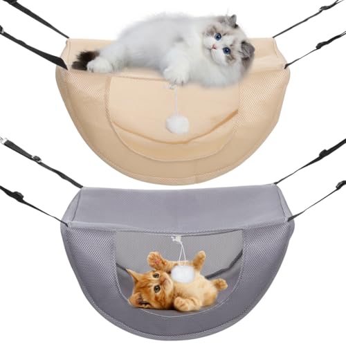 yeeplant Hängendes Haustierbett, Katzenkäfig-Hängematte, geeignet für Indoor-Katzen, Kätzchen, Hamster, Kaninchen, verdicktes Air-Mesh-Gewebe, atmungsaktive Haustierkäfig-Hängematte mit verstellbaren von yeeplant