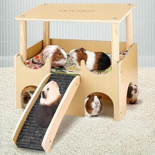 yeeplant Haustierhaus für Meerschweinchen, zweistöckiger Kleintierkäfig aus Holz mit Pads und Treppe, Spiel- und Ruheunterstand für Hamster oder Chinchillas yeeplant Haustierhaus für Meerschweinchen, zweistöckiger Kleintierkäfig aus Holz mit Pads und Treppe, Spiel- und Ruheunterstand für Hamster oder Chinchillas von yeeplant