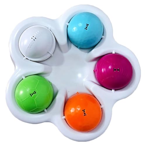 yeeplant Interaktives Haustier-Spiel-Set – buntes Ballspielzeug für Hunde und Katzen, Futterspender für langsames Füttern von yeeplant