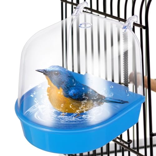 yeeplant Käfig Hängebadewanne für klaren Vogel, kleine Wanne baden blau, Vogelkäfig Nymphensittiche, Zubehör Badebox, Conure für Sittich von yeeplant