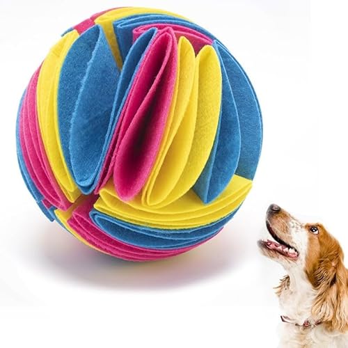 yeeplant Nosework Interaktiver Schnüffelball aus Filz, Dosierung von Futter-Puzzle, Spielzeug, Leckerli-Ball, Fütterungshund von yeeplant