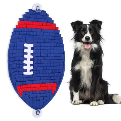 yeeplant Schnüffelmatte für Hunde groß: interaktiv, lustig, rutschfest, weich, Rugby-Form, tragbar, langsames Füttern, Indoor-Spiel, weiches Beißen zu Hause von yeeplant