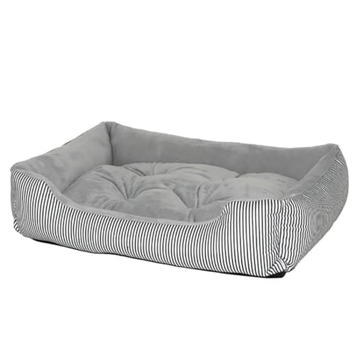 yeeplant Warmes gestreiftes Baumwollbett für Haustiere mit weichem Kissen – Rec Bett für schlafende Katzen und Hunde von yeeplant