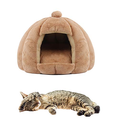 yinbaoer Haustier-Sofabett 2-in-1 Katzenhöhle Faltbare Katzenbetten Für Indoor Katzen Gemütliches Hundebett Für Kätzchen Welpen Kleine Hunde Camel von yinbaoer