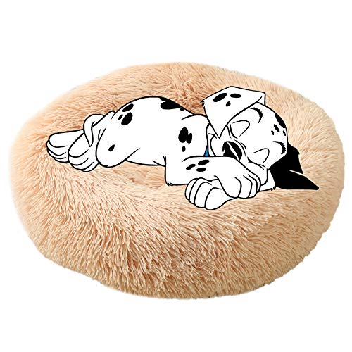 yinbaoer Hundebett, weich, für mittelgroße Katzen, zusammenklappbar, Anti-Angst, Hundebett für kleine Hunde, Katzen, Welpen und Kätzchen, champagnerfarben, 70 cm von yinbaoer