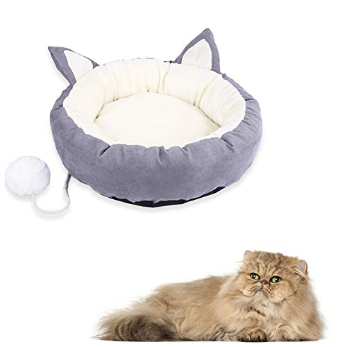 yinbaoer Hundebett 2-in-1 Welpenbett Durable Katzenbetten für Indoor Katzen Multifunktions Kätzchenbett für kleine Hunde Katzen Welpen und Kätzchen, grau, L von yinbaoer