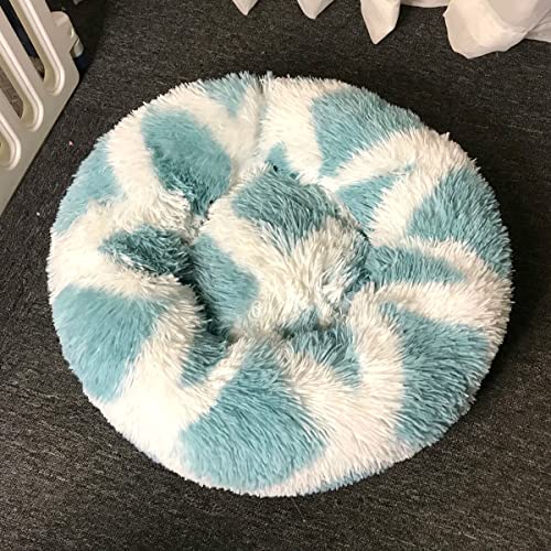 Beruhigendes Hundebett / Katzenbett, waschbar, rund, rutschfest, flauschig, Kunstplüsch, Donut, Kuschelbett, Katzenbett für kleine, mittelgroße und große Hunde – wasserdichter Boden-Durchmesser 100 cm von youyoucool