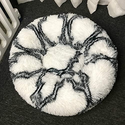 Beruhigendes Hundebett / Katzenbett, waschbar, rund, rutschfest, flauschig, Kunstplüsch, Donut, Kuschelbett, Katzenbett für kleine, mittelgroße und große Hunde – wasserdichter Durchmesser 99 cm von youyoucool