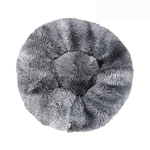 Beruhigendes Hundebett für kleine Hunde – Donut waschbar, kleines Haustierbett, Anti-Angst, rund, flauschiges Plüsch-Katzenbett, passend für Haustiere, Durchmesser 109 cm von youyoucool